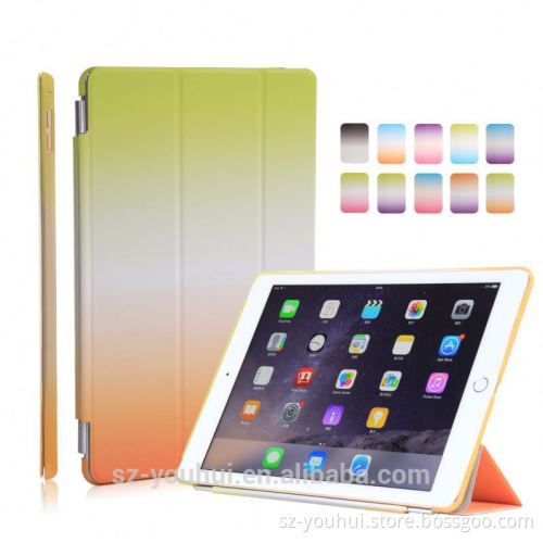 High Quality Rainbow Color Flip 6 Leather Case For Ipad Air 1 2